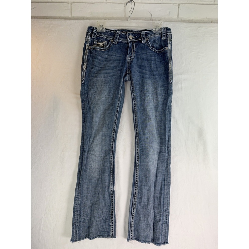 Rock & Roll Cowgirl Jeans Womens 28x36 Rival Low Rise Distressed Embroidered Den